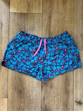 Patagonia Women's Barely Baggies shorts - Pollen Confetti Dolomite Blue - Size M